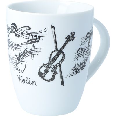 Mugs with handles with musical motifs, different variants