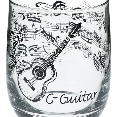 Glass with musical motifs, different variants