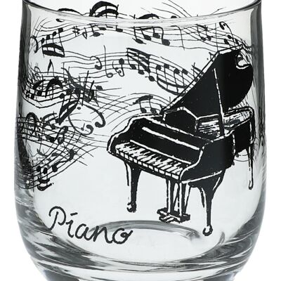 Glass with musical motifs, different variants