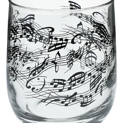 Glass with musical motifs, different variants