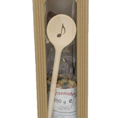 Gift set with note noodles and eighth note cooking spoon in carrying case