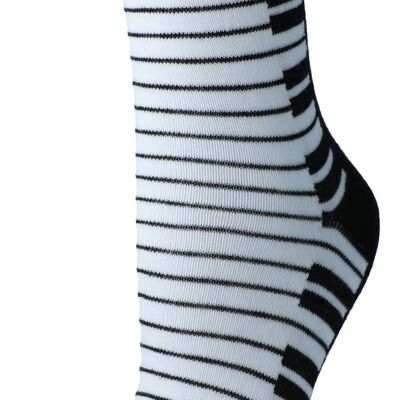 Music socks with keyboard, black with woven keyboard