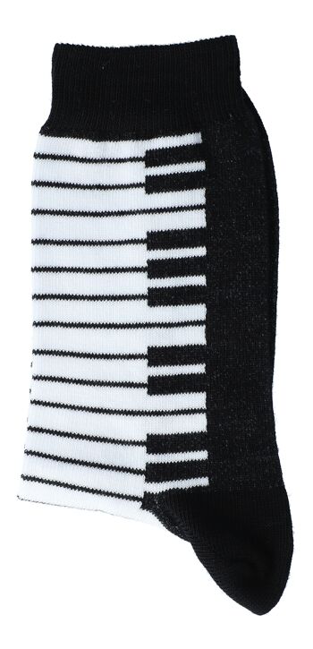 Chaussettes de musique avec clavier, noires avec clavier tissé 2