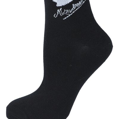 Mozart socks with silhouette and signature, composer