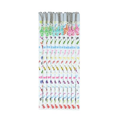 Musical Theme Pencils with Treble Clef Charm (Pack of 10)