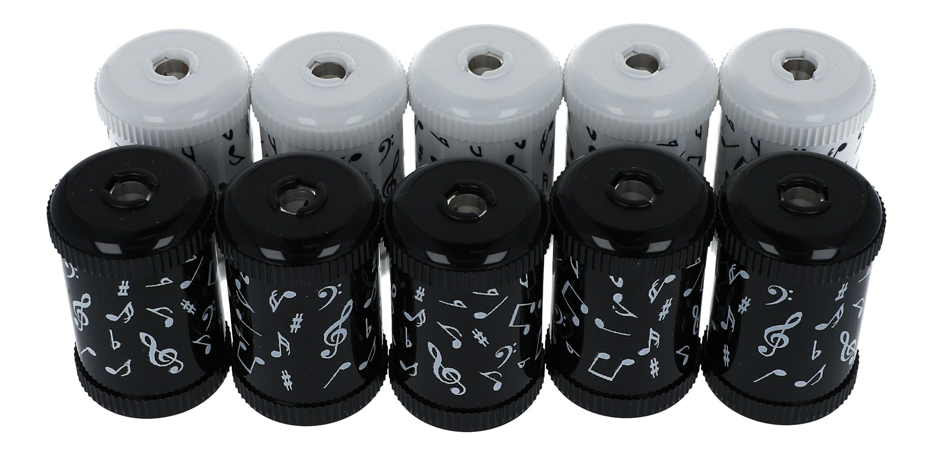 Noten-Mix-Bleistiftspitzer Runddose (Packung mit 10 Stück)