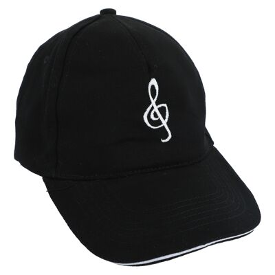 Gorra de béisbol con instrumentos bordados, negro, algodón