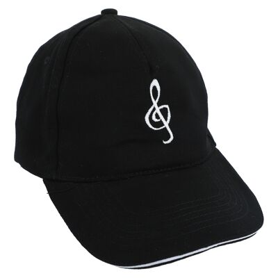 Baseball cap with embroidered instruments, black, cotton