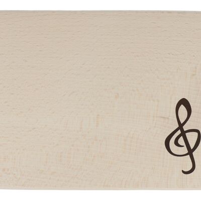 Cutting board printed with musical motifs