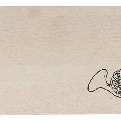 Cutting board printed with musical motifs
