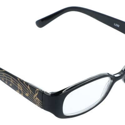 Music themed reading glasses with staves and notes