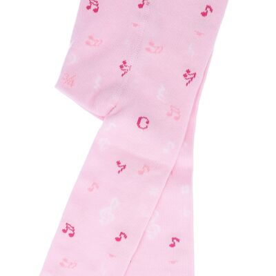 Collants pour bébé en rose/rose avec des notes