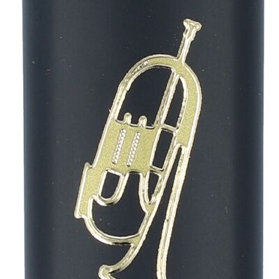 Electronic lighter black/gold with instrument motif