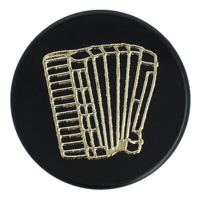 Magnets with instruments and music motifs, black/gold