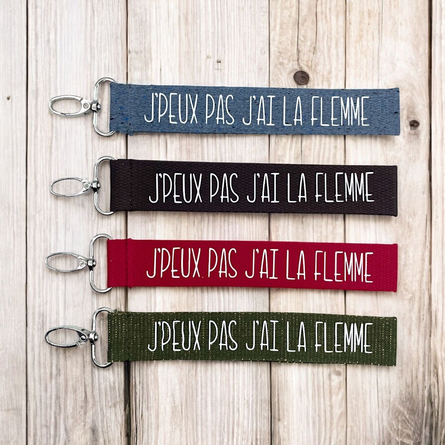 Schlüsselanhänger, Aufschrift: „Ich kann nicht, ich bin zu faul.“