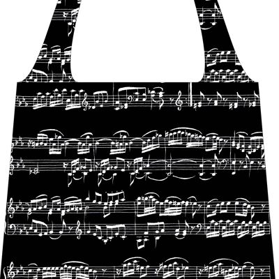 Shopping bag "bag in bag" con notas y pentagramas