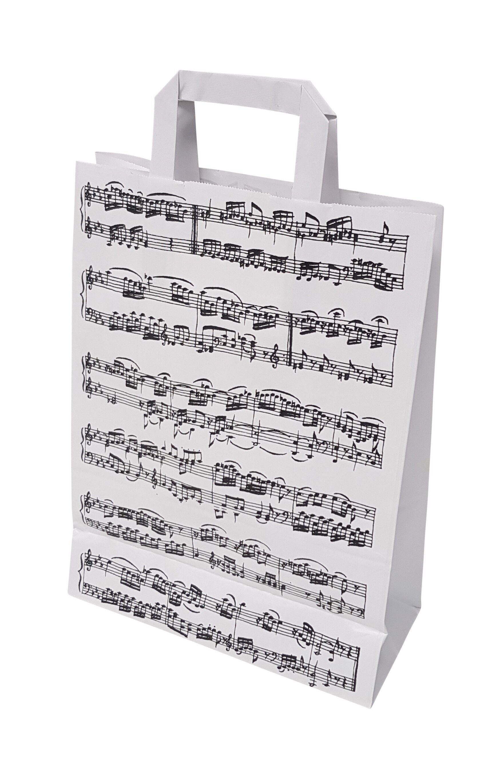 white paper carrier bags with staves, 20 pieces