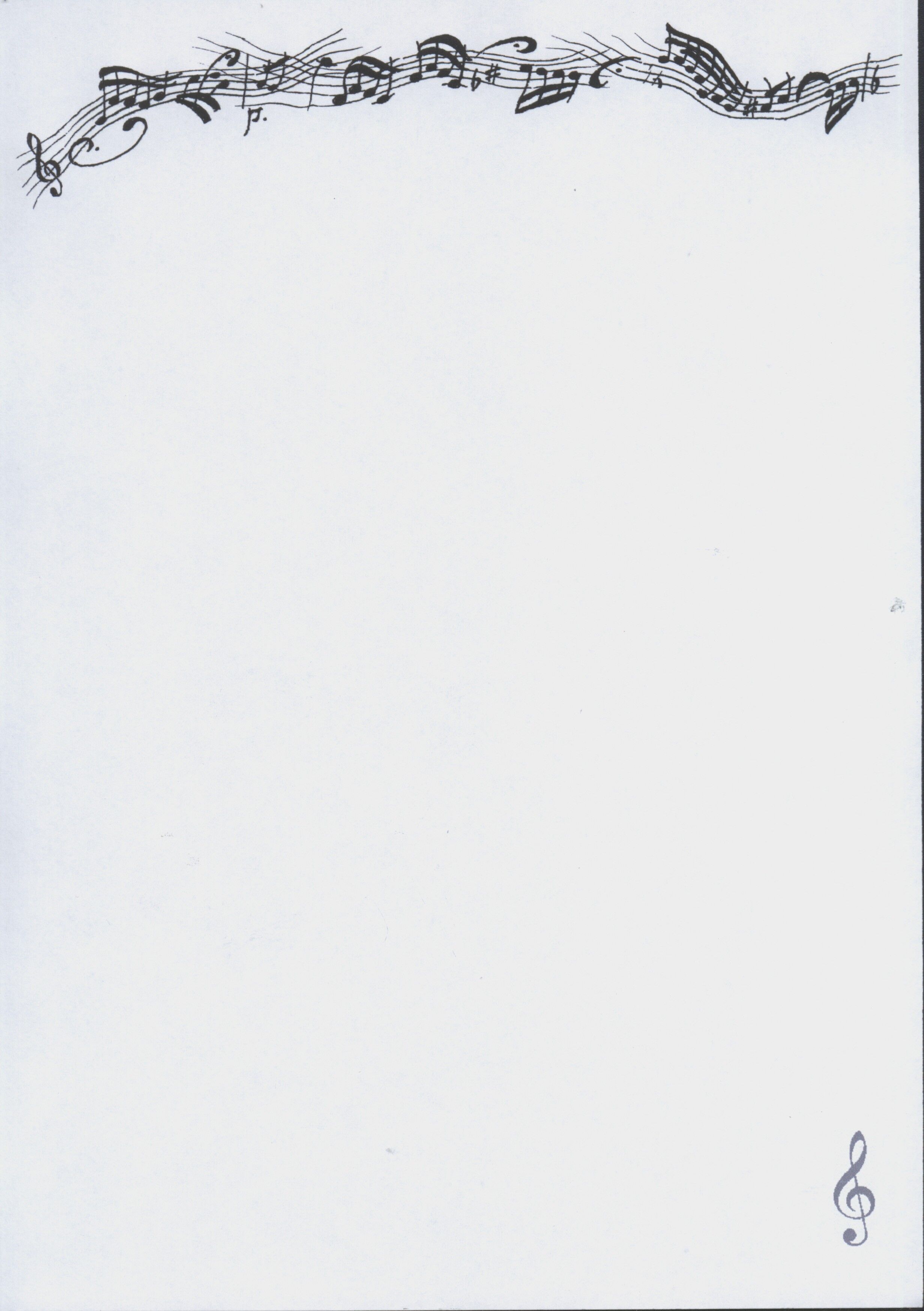 DIN A4-Block mit Notenzeile und Violinschlüssel