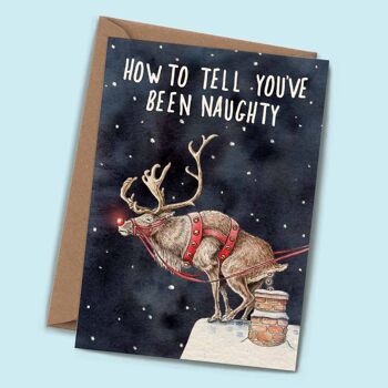 Carte vilain renne - carte de vacances - carte de Noël 1