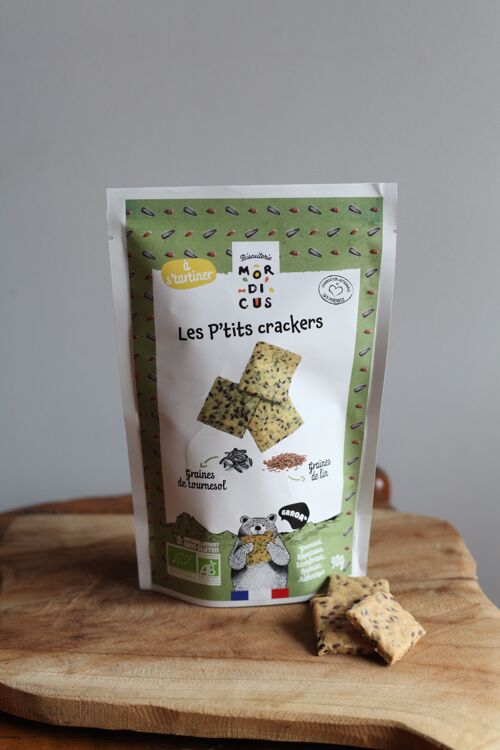 GAMME BIO - BISCUITS APÉRITIFS SANS GLUTEN  - Croc’chiche aux graines - SACHET STAND UP