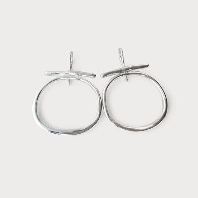 Boucle d'Oreille Momo 18-Laiton-Argent