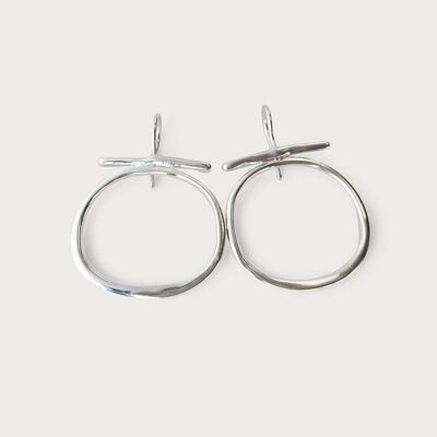 Momo 18 Earring-Brass-Silver