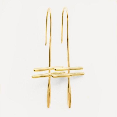 Momo 19 Earring-Brass-Gold-Fishhook