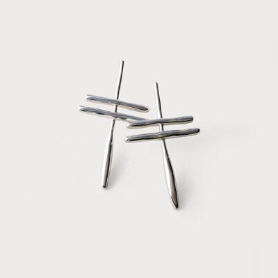 Momo 19 Earring-925 Solid Sterling Silver-Non-Plated-Stud