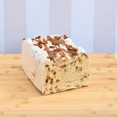 Nougat with Honey, Almonds and Salted Caramel Butter Cut (Ingot or Wheel of approximately 10 kg)