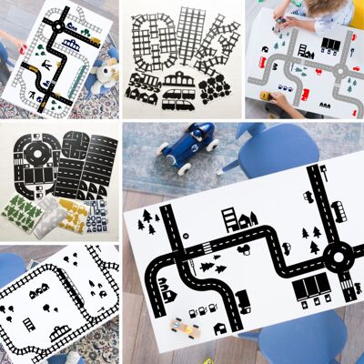 Introductory pack Sticky Roads and Rails play stickers