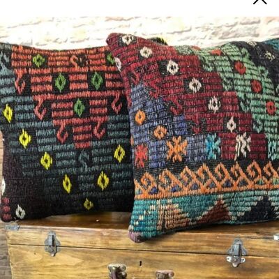 Set di 2: Fodera per cuscino in lana kilim Tyche | 40 x 40 cm