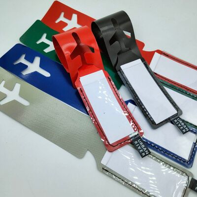 Etiqueta de equipaje en lona reciclada