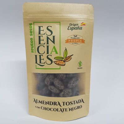 ESSENTIAL toasted almonds with dark Belgian chocolate. 120gr package