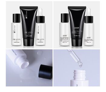 Kit d'élimination des points noirs en 3 étapes. Comprend 30 ml de liquide extracteur de points noirs, 60 gr de masque noir et 30 ml de toner pour le visage. 5