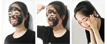Masque facial au charbon actif. Élimine les graisses et l'acné. 200g 6
