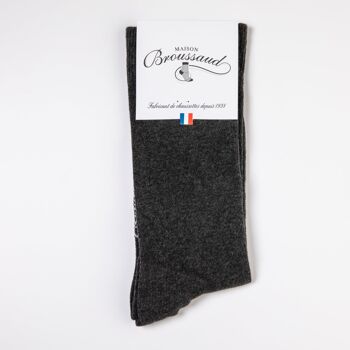 Chaussettes unies anthracite 2