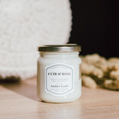 Leather & Wood Scented Candle