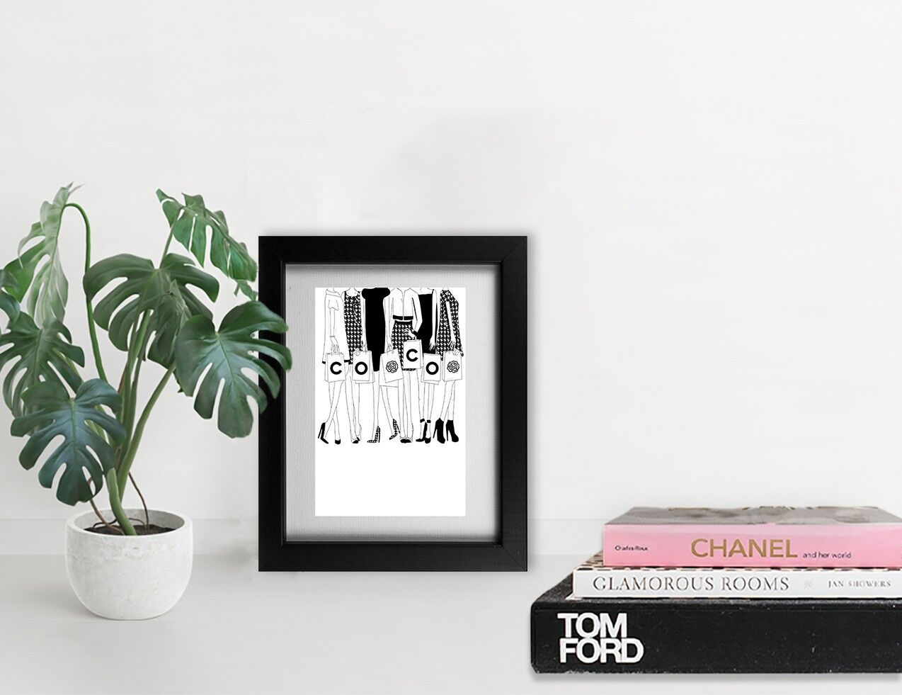 Shopaholics-Coco gerahmter Druck