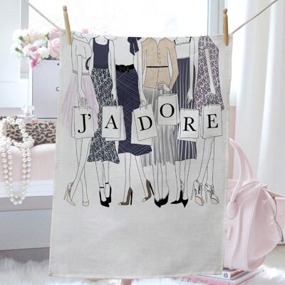 Shopaholics- J'adore Tea Towel