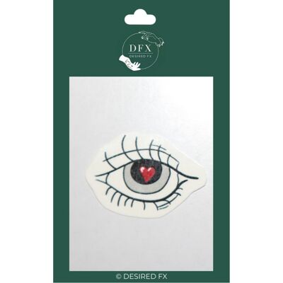 LOVE CONNECTION TEMPORARY TATTOO (ROTES TATTOO, AUGE / HERZ, VALENTINSTAG-TATTOO, FAKE-TATTOO)