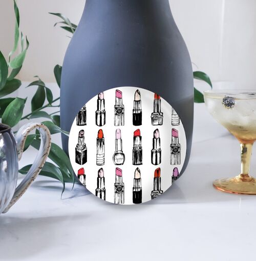 Lipsticks- Lipsticks Fine Bone China Coaster