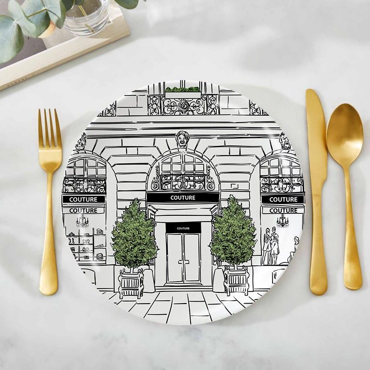 Escaparatismo - Plato de porcelana fina Couture