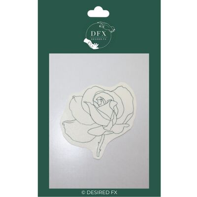 Large rose b&w temporary tattoo