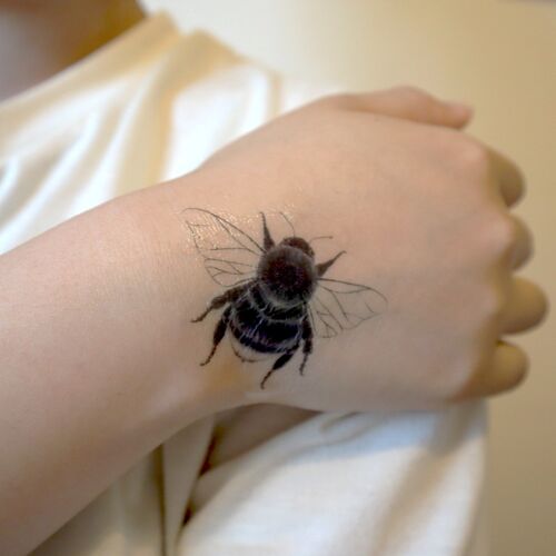 Big bumble bee temporary tattoo