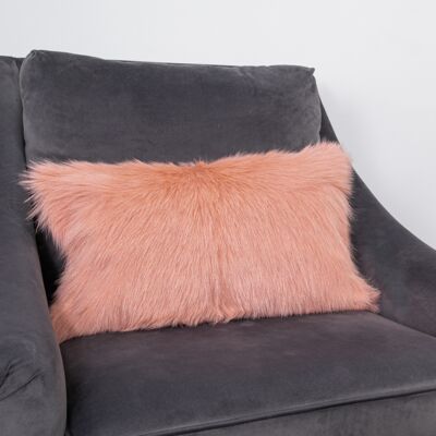 Cuscino in pelle di capra rosa