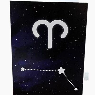 Tarjeta De Cumpleaños Del Zodiaco Aries Astrología - El hechizo Púrpura