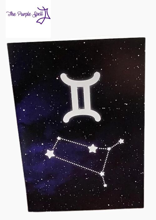 Birthday Card Zodiac Gemini Astrology - The Purple Spell