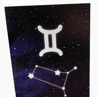 Carta di compleanno Zodiaco Gemelli Astrologia - L'incantesimo viola