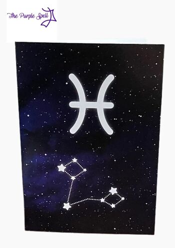Carte d'anniversaire Zodiac Poissons Astrologie - le sort violet