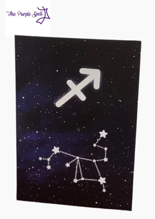 Birthday Card Zodiac Sagittarius Astrology -The Purple Spell